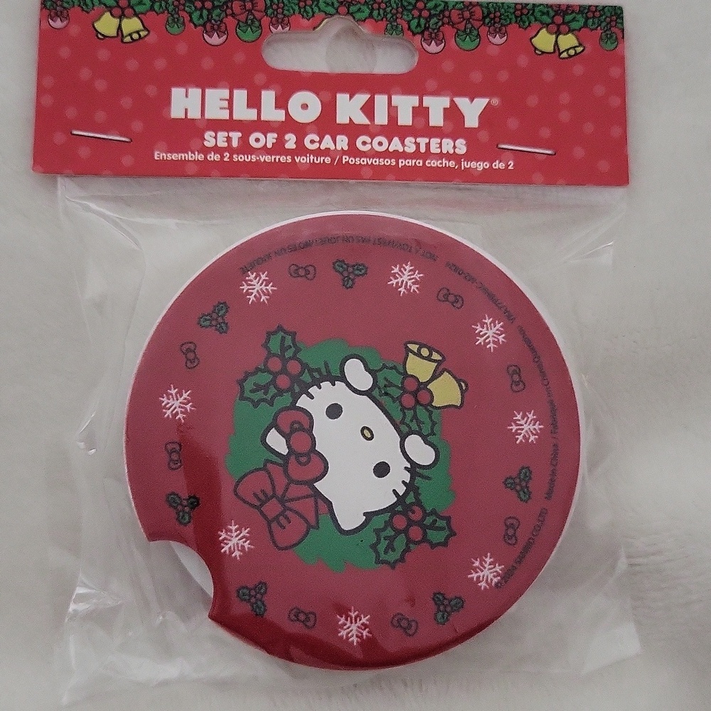 Hello Kitty Car Holiday Ceramic Coasters Set